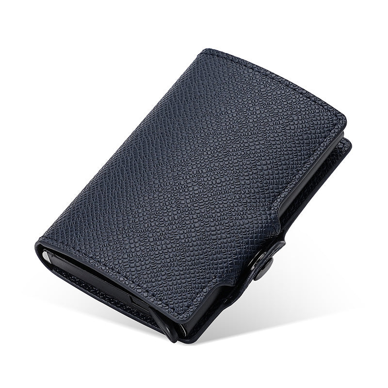 Porte-cartes Le Classique, bleu marine grainé