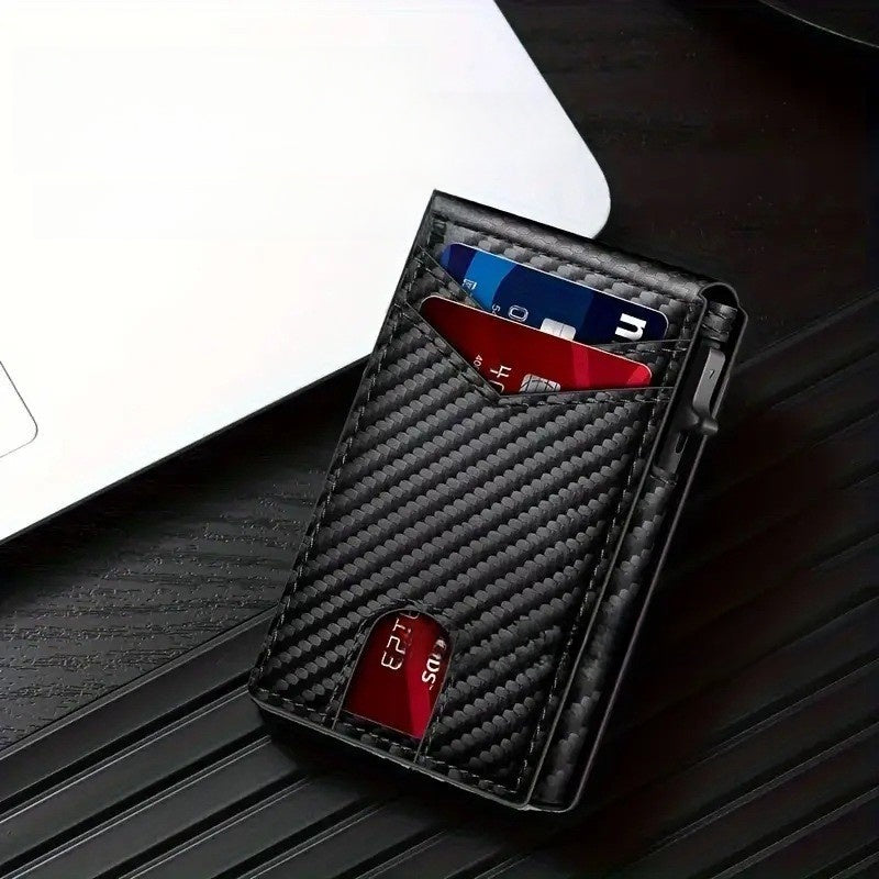 Porte-cartes Le Carbone posé sur un bureau