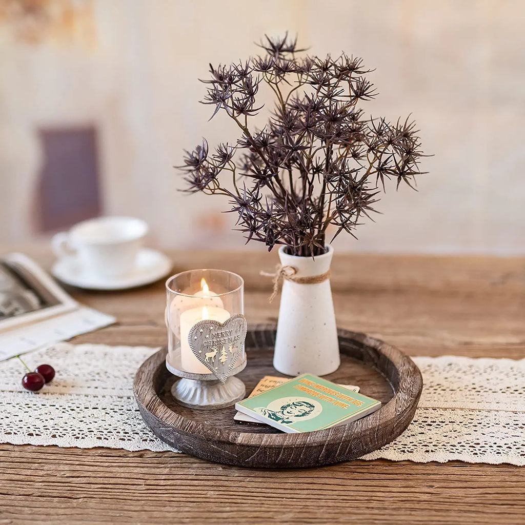 Plateau en bois brûlé
