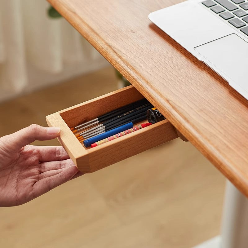 Tiroir de rangement sous bureau en bambou