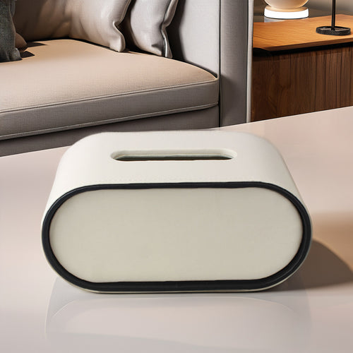 Boîte à mouchoirs ovale avec range-télécommande