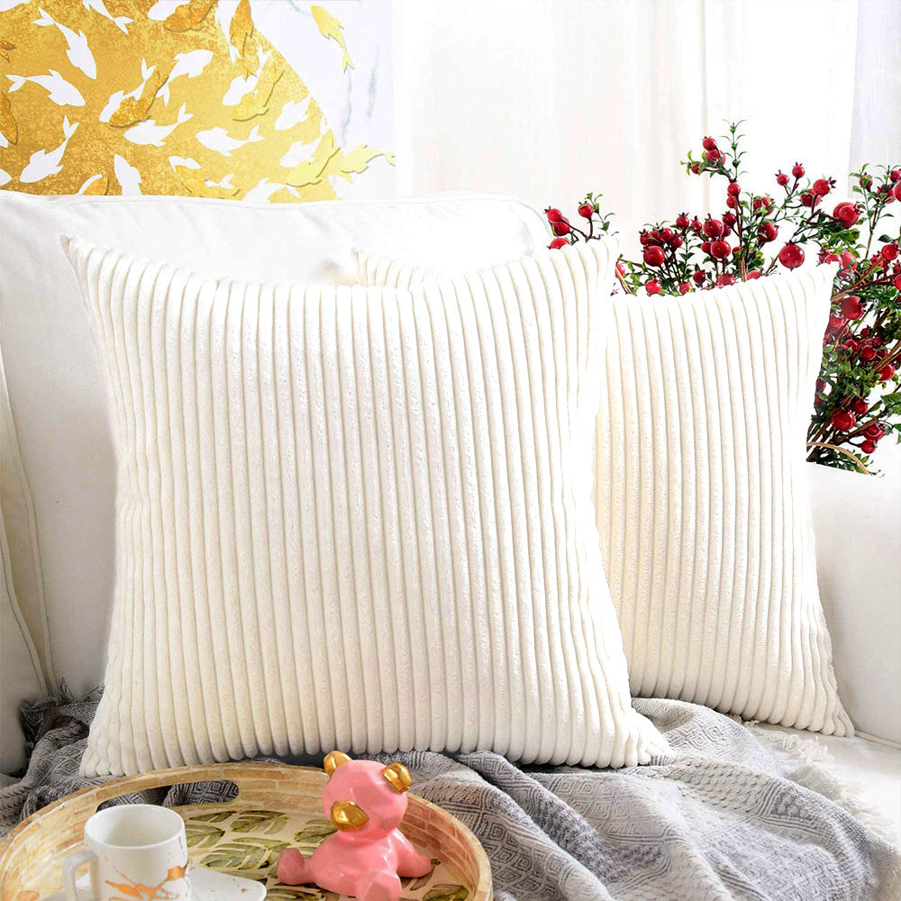 Housse de coussin en velours côtelé 45 × 45 cm