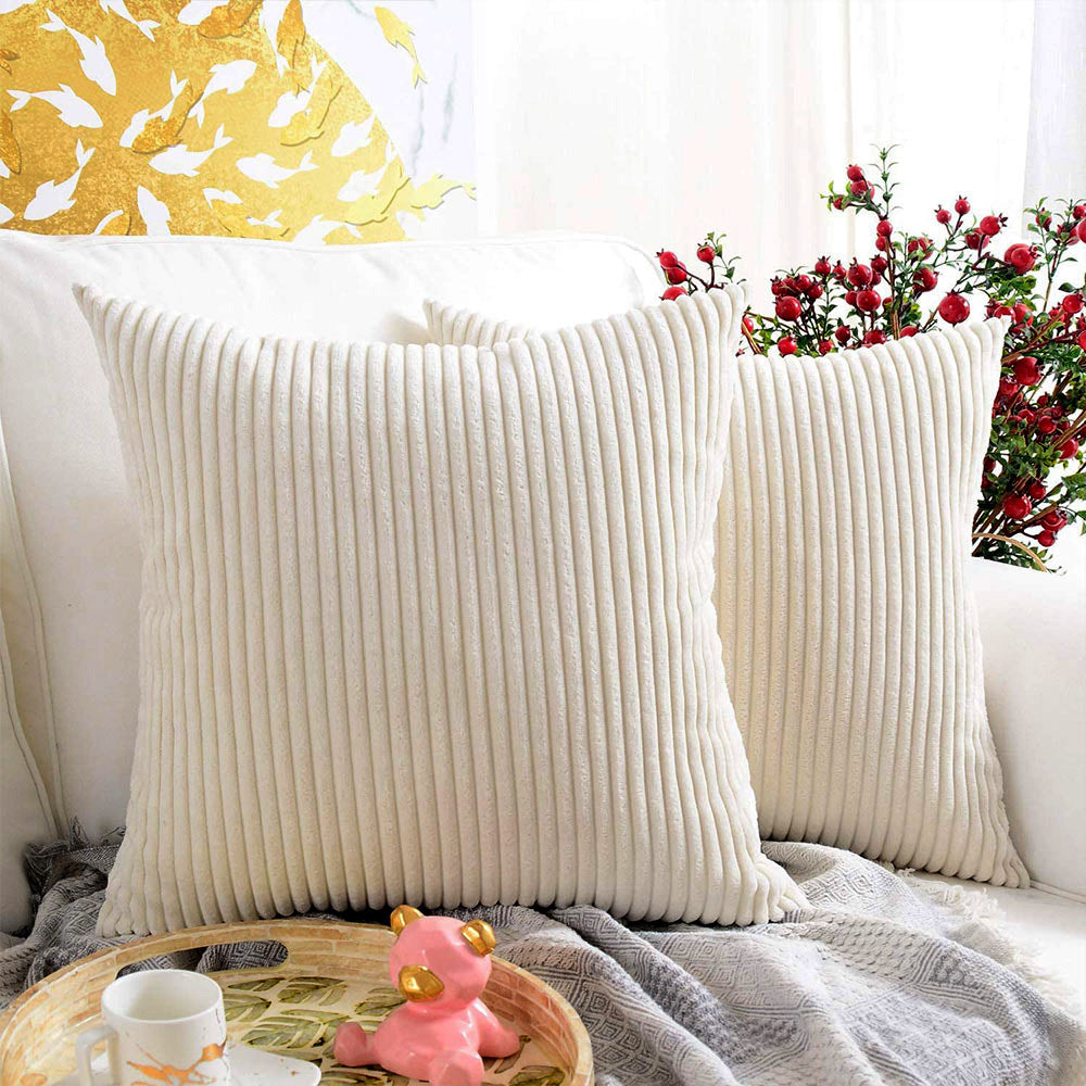 Housse de coussin en velours côtelé 45 × 45 cm