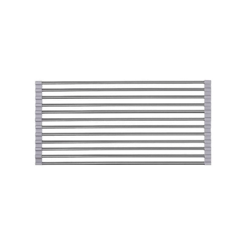 Égouttoir d'évier enroulable 47 × 24 cm, 12 tubes en inox