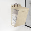 Panier à linge suspendu pliable beige fixé au mur