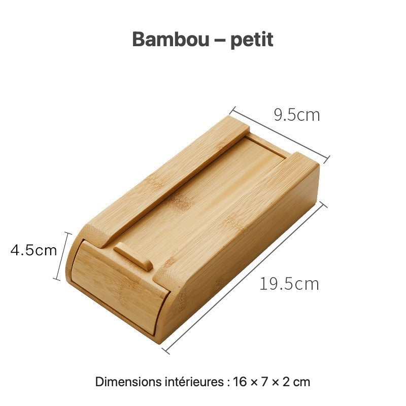 Tiroir de rangement sous bureau en bambou – Petit – 22 × 11,3 × 5,5 cm